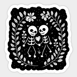 Skeleton Sweethearts Waltz Sticker